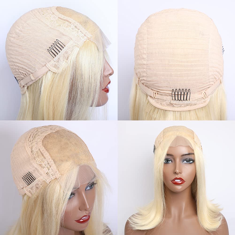 Platinum Blonde Straight HD Closure Wig